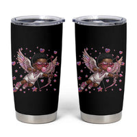Cute Black Cupid Tumbler Cup African American Valentines Day Gift - Wonder Print Shop
