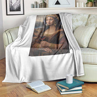 Funny Black Mona Lisa Throw Blanket Melanin Queen Black History Month - Wonder Print Shop