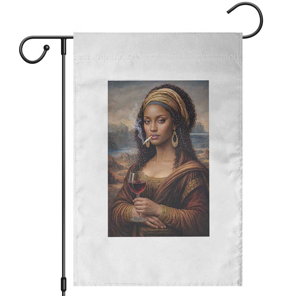Funny Black Mona Lisa Garden Flag Melanin Queen Black History Month - Wonder Print Shop