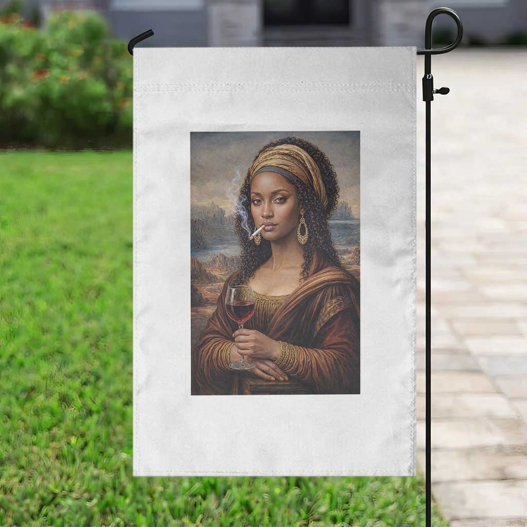 Funny Black Mona Lisa Garden Flag Melanin Queen Black History Month - Wonder Print Shop
