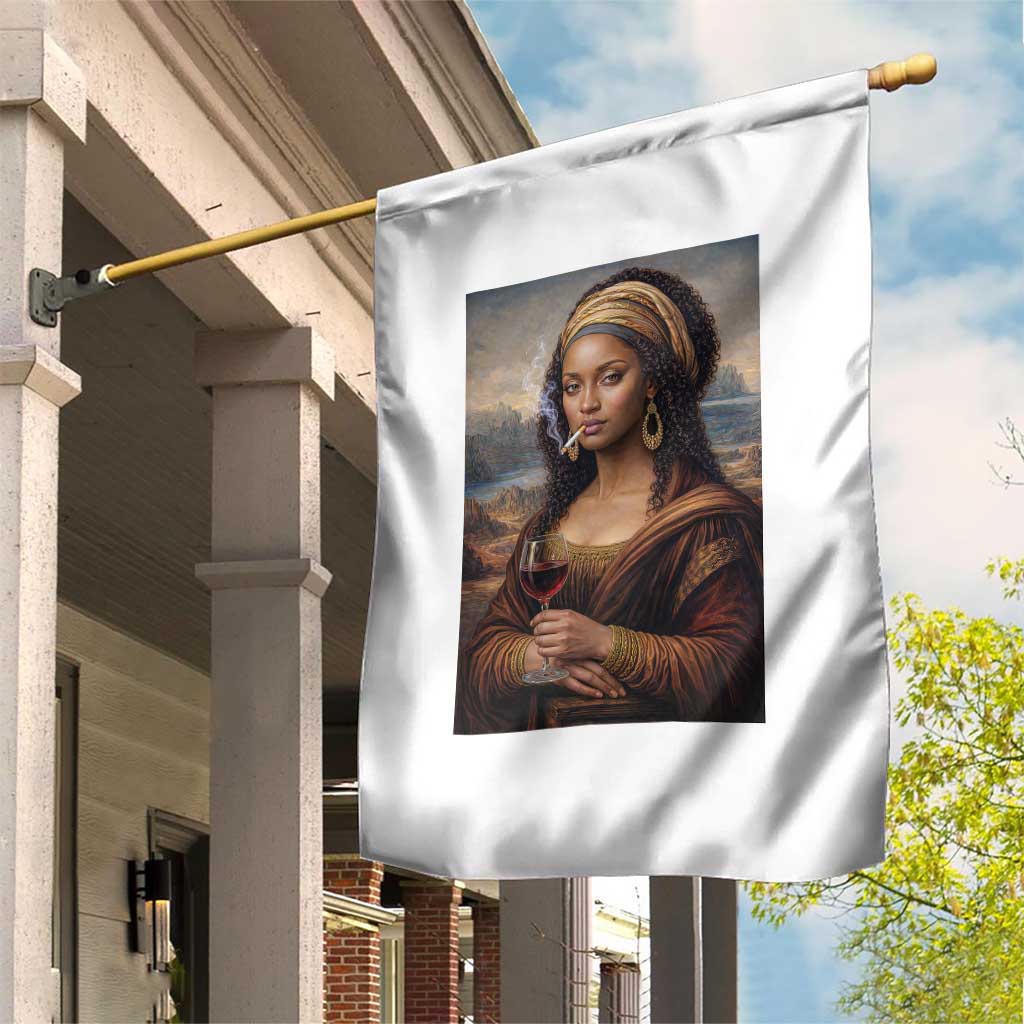 Funny Black Mona Lisa Garden Flag Melanin Queen Black History Month - Wonder Print Shop