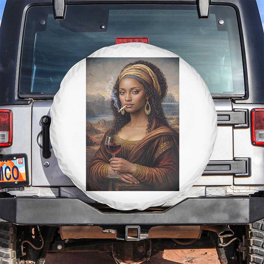 Funny Black Mona Lisa Spare Tire Cover Melanin Queen Black History Month - Wonder Print Shop