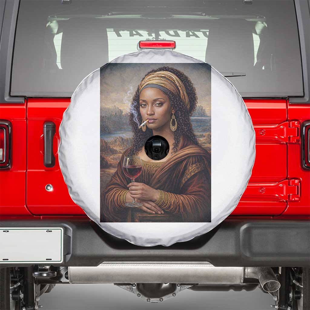 Funny Black Mona Lisa Spare Tire Cover Melanin Queen Black History Month - Wonder Print Shop