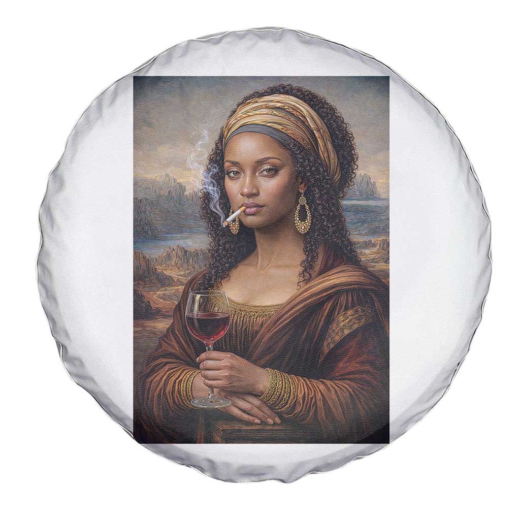 Funny Black Mona Lisa Spare Tire Cover Melanin Queen Black History Month - Wonder Print Shop