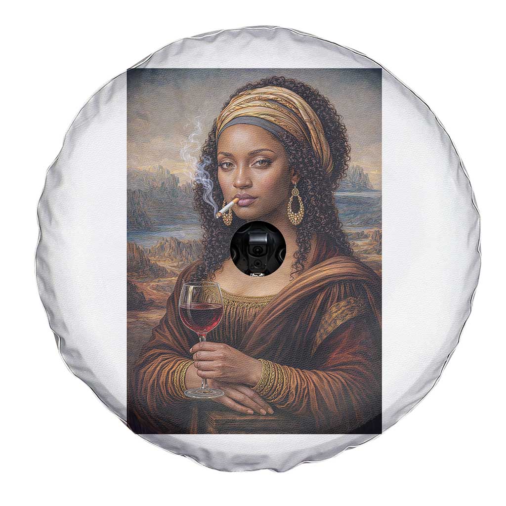 Funny Black Mona Lisa Spare Tire Cover Melanin Queen Black History Month - Wonder Print Shop