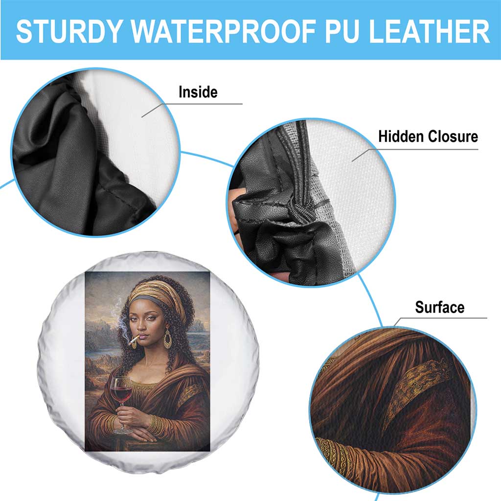 Funny Black Mona Lisa Spare Tire Cover Melanin Queen Black History Month - Wonder Print Shop