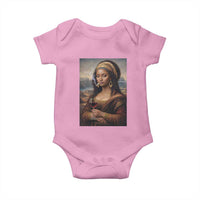 Funny Black Mona Lisa Baby Onesie Melanin Queen Black History Month - Wonder Print Shop