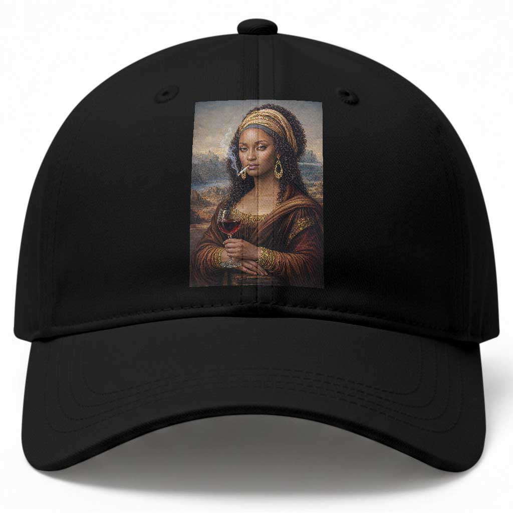 Funny Black Mona Lisa Baseball Cap Melanin Queen Black History Month
