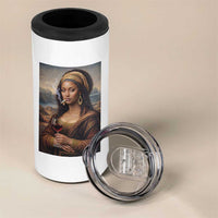 Funny Black Mona Lisa 4 in 1 Can Cooler Tumbler Melanin Queen Black History Month - Wonder Print Shop