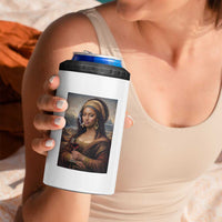 Funny Black Mona Lisa 4 in 1 Can Cooler Tumbler Melanin Queen Black History Month - Wonder Print Shop