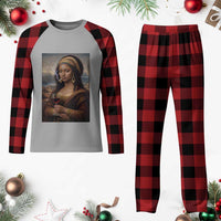 Funny Black Mona Lisa Plaid Pajama Set Melanin Queen Black History Month - Wonder Print Shop
