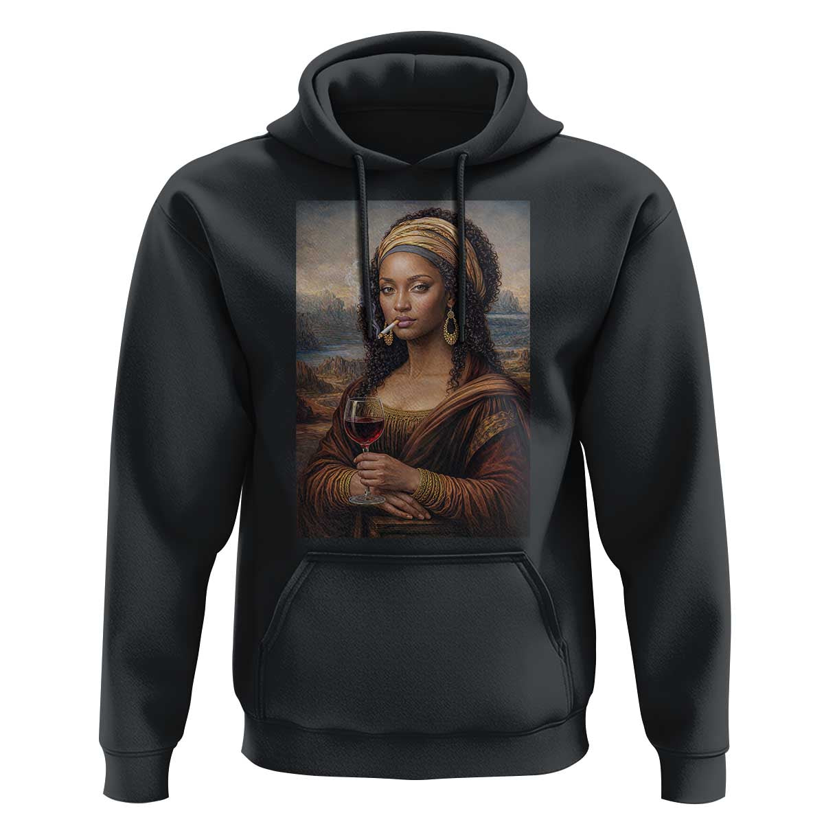 Funny Black Mona Lisa Hoodie Melanin Queen Black History Month - Wonder Print Shop