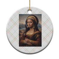 Funny Black Mona Lisa Ceramic Ornament Melanin Queen Black History Month - Wonder Print Shop