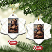 Funny Black Mona Lisa Ceramic Ornament Melanin Queen Black History Month - Wonder Print Shop