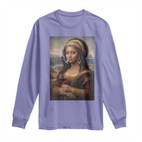 Funny Black Mona Lisa Long Sleeve Shirt Melanin Queen Black History Month - Wonder Print Shop