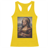 Funny Black Mona Lisa Racerback Tank Top Melanin Queen Black History Month - Wonder Print Shop