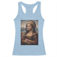 Funny Black Mona Lisa Racerback Tank Top Melanin Queen Black History Month - Wonder Print Shop