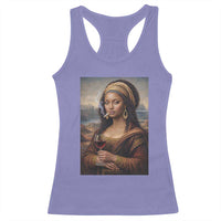 Funny Black Mona Lisa Racerback Tank Top Melanin Queen Black History Month - Wonder Print Shop
