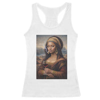 Funny Black Mona Lisa Racerback Tank Top Melanin Queen Black History Month - Wonder Print Shop