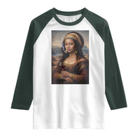 Funny Black Mona Lisa Raglan Shirt Melanin Queen Black History Month - Wonder Print Shop