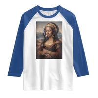 Funny Black Mona Lisa Raglan Shirt Melanin Queen Black History Month - Wonder Print Shop