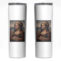 Funny Black Mona Lisa Skinny Tumbler Melanin Queen Black History Month - Wonder Print Shop
