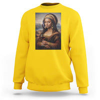 Funny Black Mona Lisa Sweatshirt Melanin Queen Black History Month - Wonder Print Shop