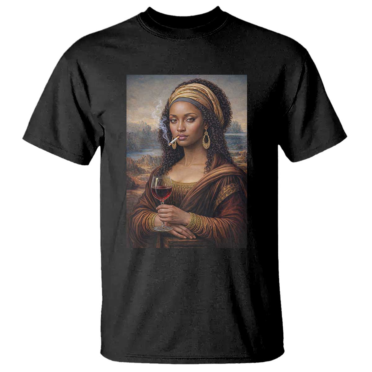 Funny Black Mona Lisa T Shirt Melanin Queen Black History Month - Wonder Print Shop