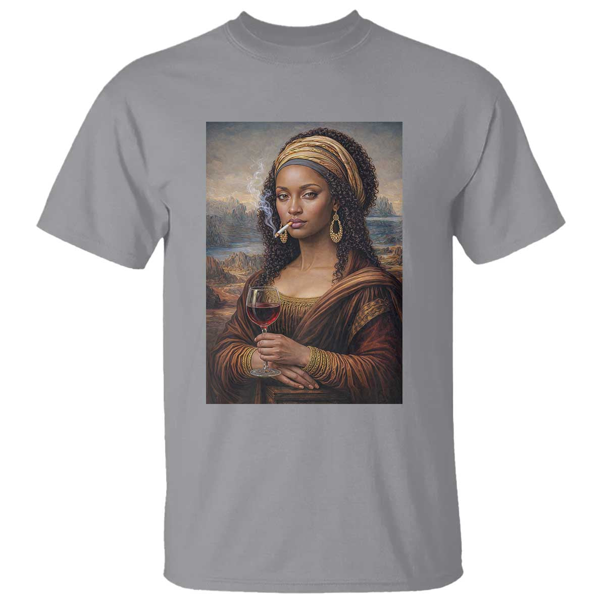 Funny Black Mona Lisa T Shirt Melanin Queen Black History Month - Wonder Print Shop