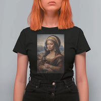 Funny Black Mona Lisa T Shirt For Women Melanin Queen Black History Month - Wonder Print Shop
