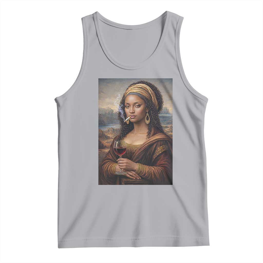 Funny Black Mona Lisa Tank Top Melanin Queen Black History Month - Wonder Print Shop