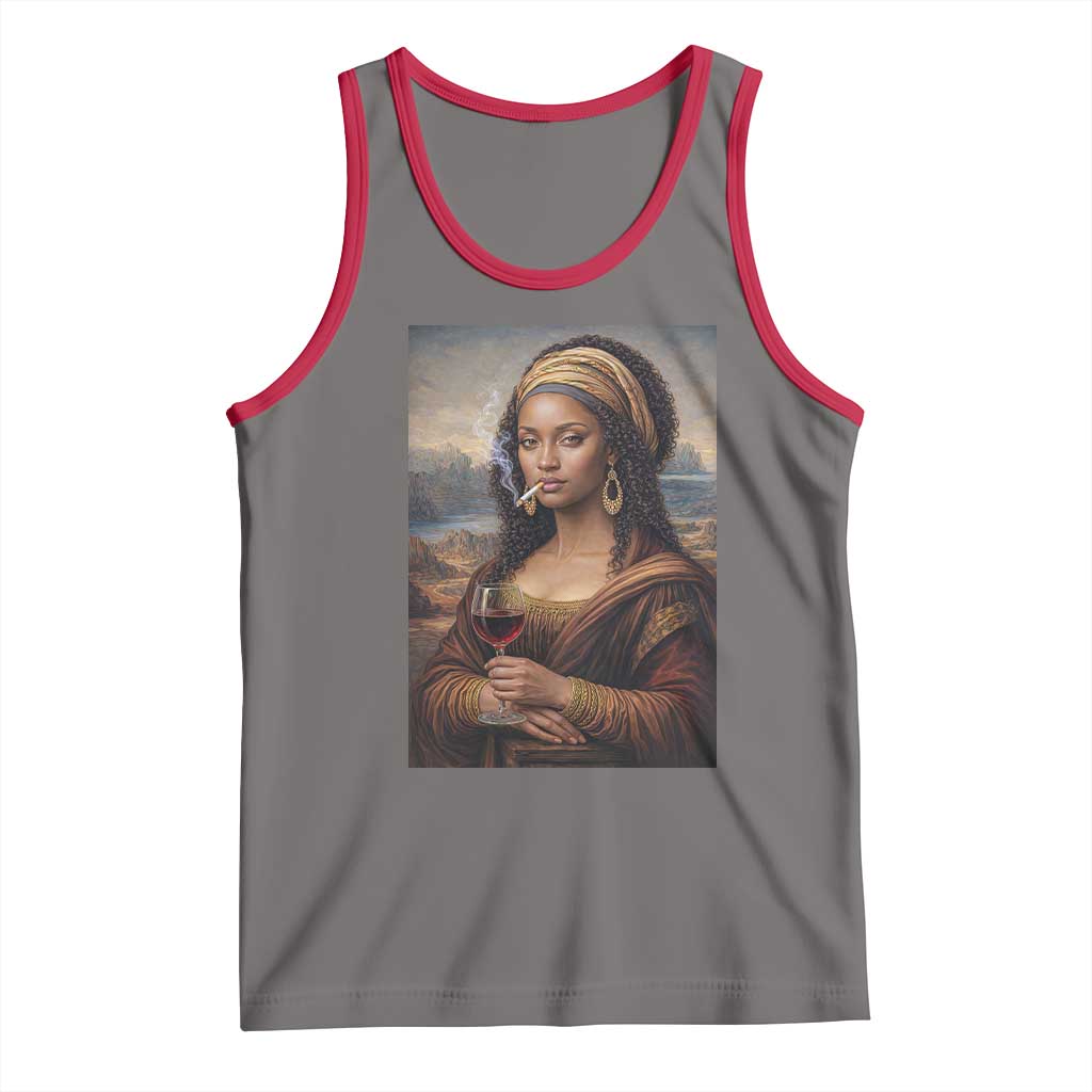 Funny Black Mona Lisa Tank Top Melanin Queen Black History Month - Wonder Print Shop
