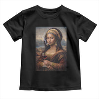 Funny Black Mona Lisa Toddler T Shirt Melanin Queen Black History Month - Wonder Print Shop