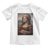 Funny Black Mona Lisa Toddler T Shirt Melanin Queen Black History Month - Wonder Print Shop