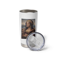 Funny Black Mona Lisa Tumbler Cup Melanin Queen Black History Month - Wonder Print Shop
