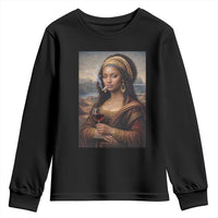 Funny Black Mona Lisa Youth Sweatshirt Melanin Queen Black History Month - Wonder Print Shop