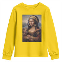 Funny Black Mona Lisa Youth Sweatshirt Melanin Queen Black History Month - Wonder Print Shop