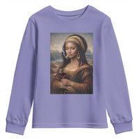 Funny Black Mona Lisa Youth Sweatshirt Melanin Queen Black History Month - Wonder Print Shop