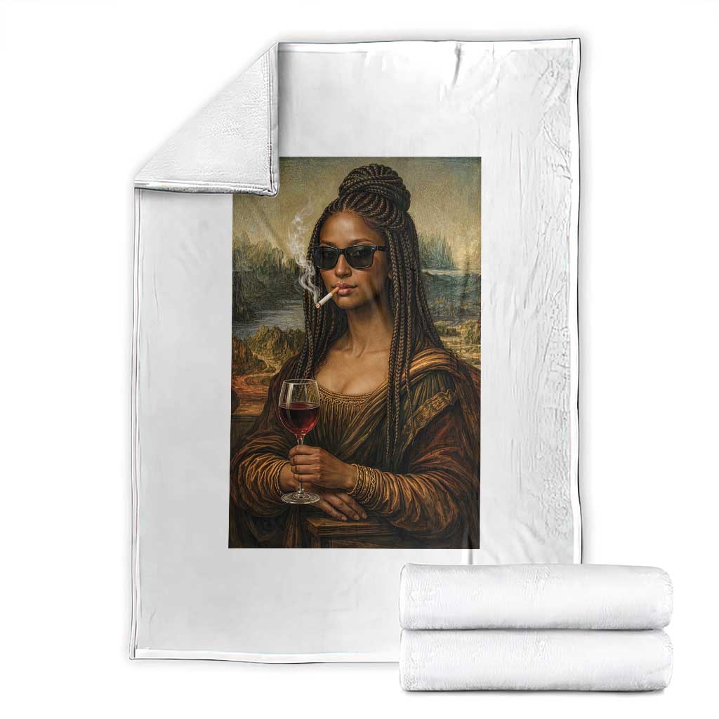 Black Mona Lisa African American Throw Blanket Black History Month - Wonder Print Shop