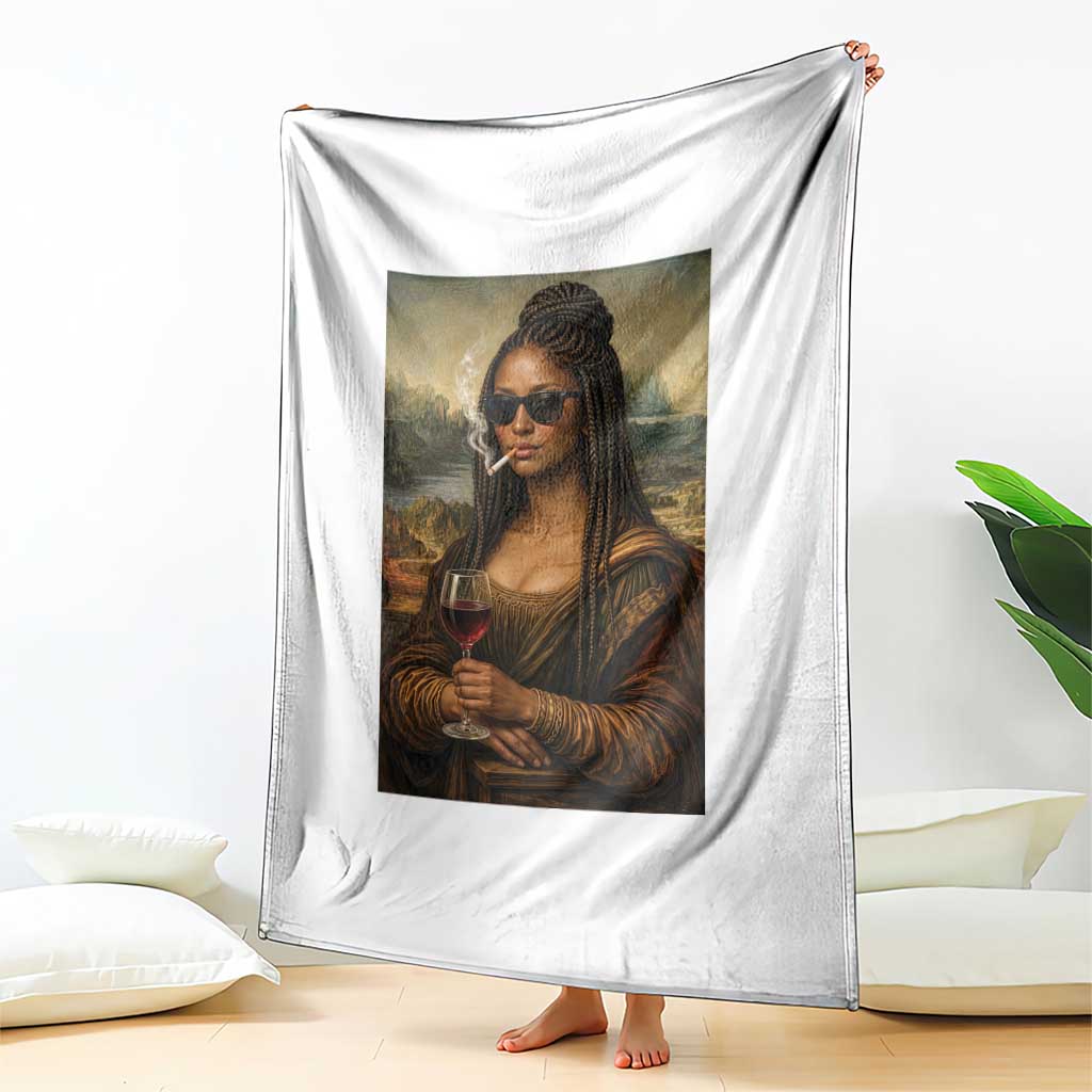 Black Mona Lisa African American Throw Blanket Black History Month - Wonder Print Shop