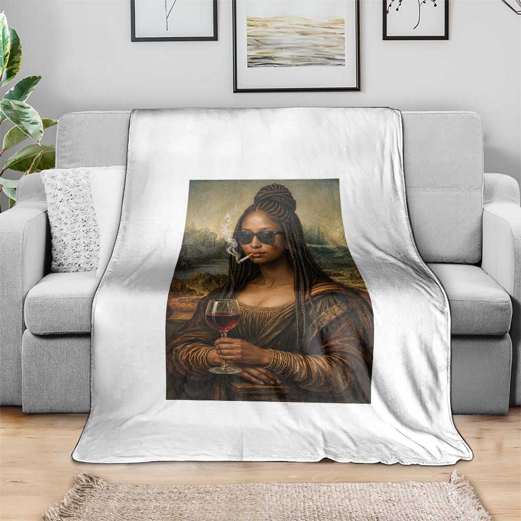 Black Mona Lisa African American Throw Blanket Black History Month - Wonder Print Shop