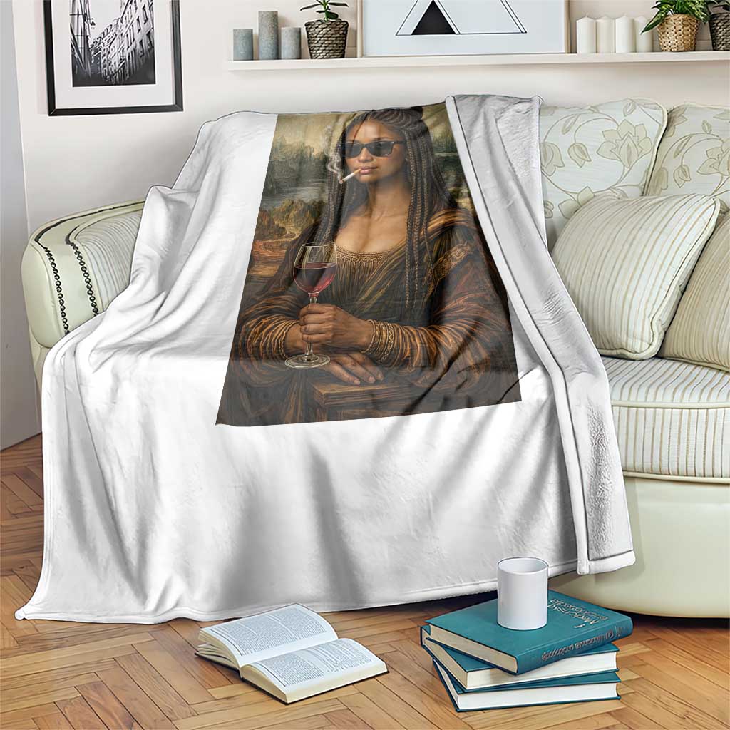 Black Mona Lisa African American Throw Blanket Black History Month - Wonder Print Shop