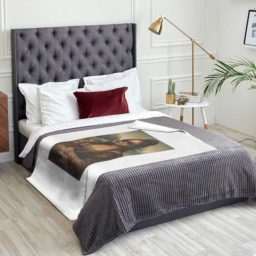 Black Mona Lisa African American Throw Blanket Black History Month - Wonder Print Shop