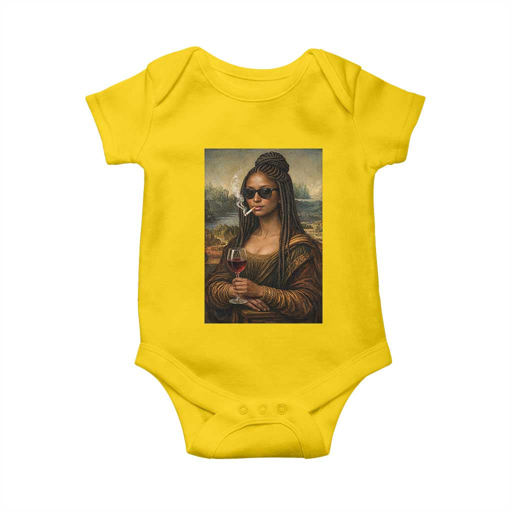 Black Mona Lisa African American Baby Onesie Black History Month - Wonder Print Shop