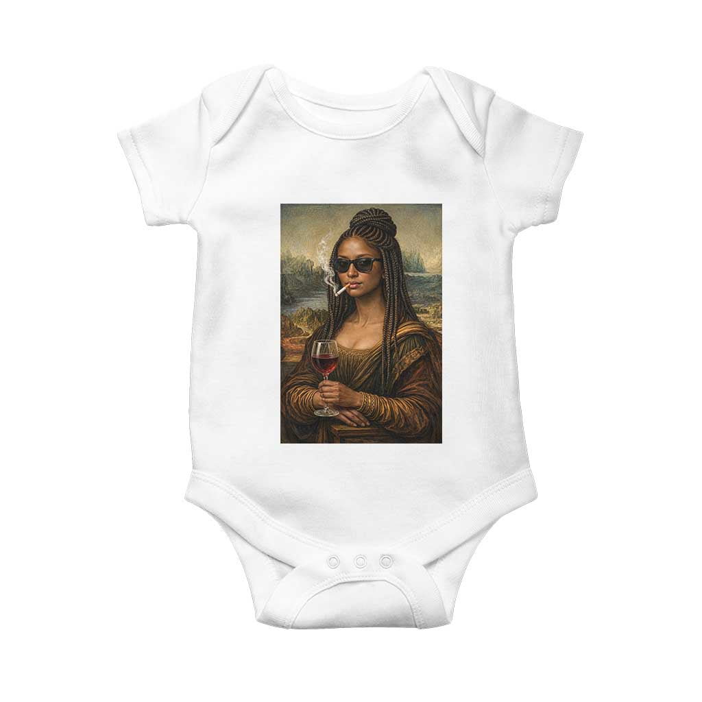 Black Mona Lisa African American Baby Onesie Black History Month - Wonder Print Shop