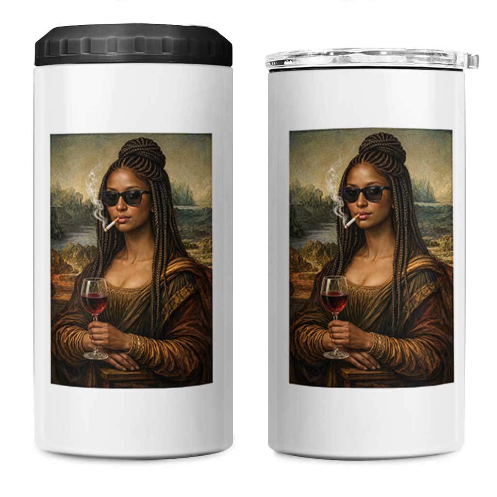 Black Mona Lisa African American 4 in 1 Can Cooler Tumbler Black History Month - Wonder Print Shop