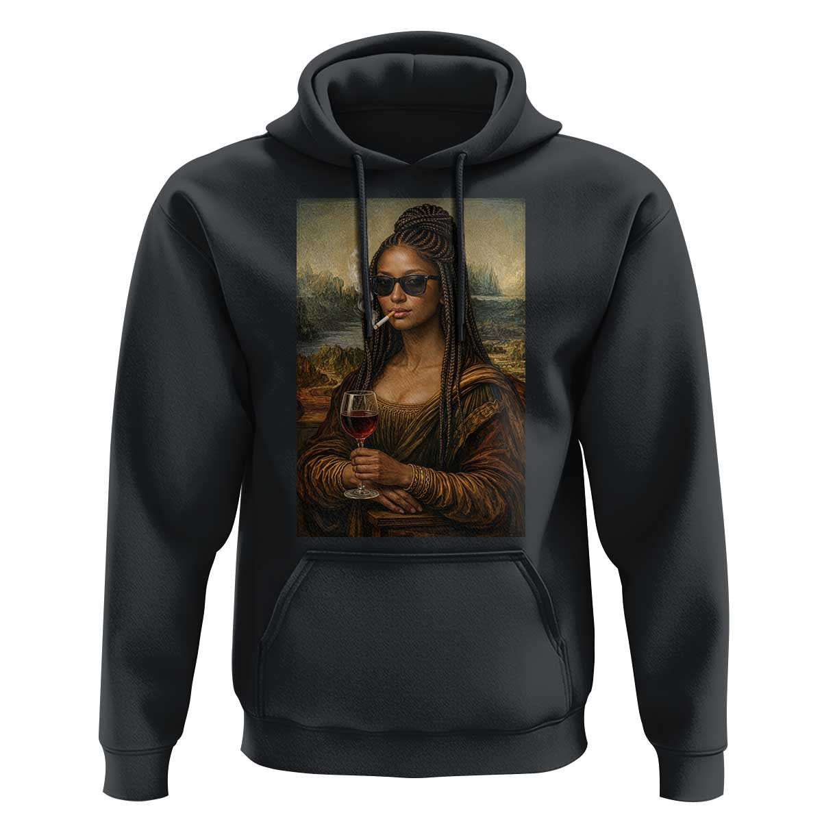 Black Mona Lisa African American Hoodie Black History Month - Wonder Print Shop