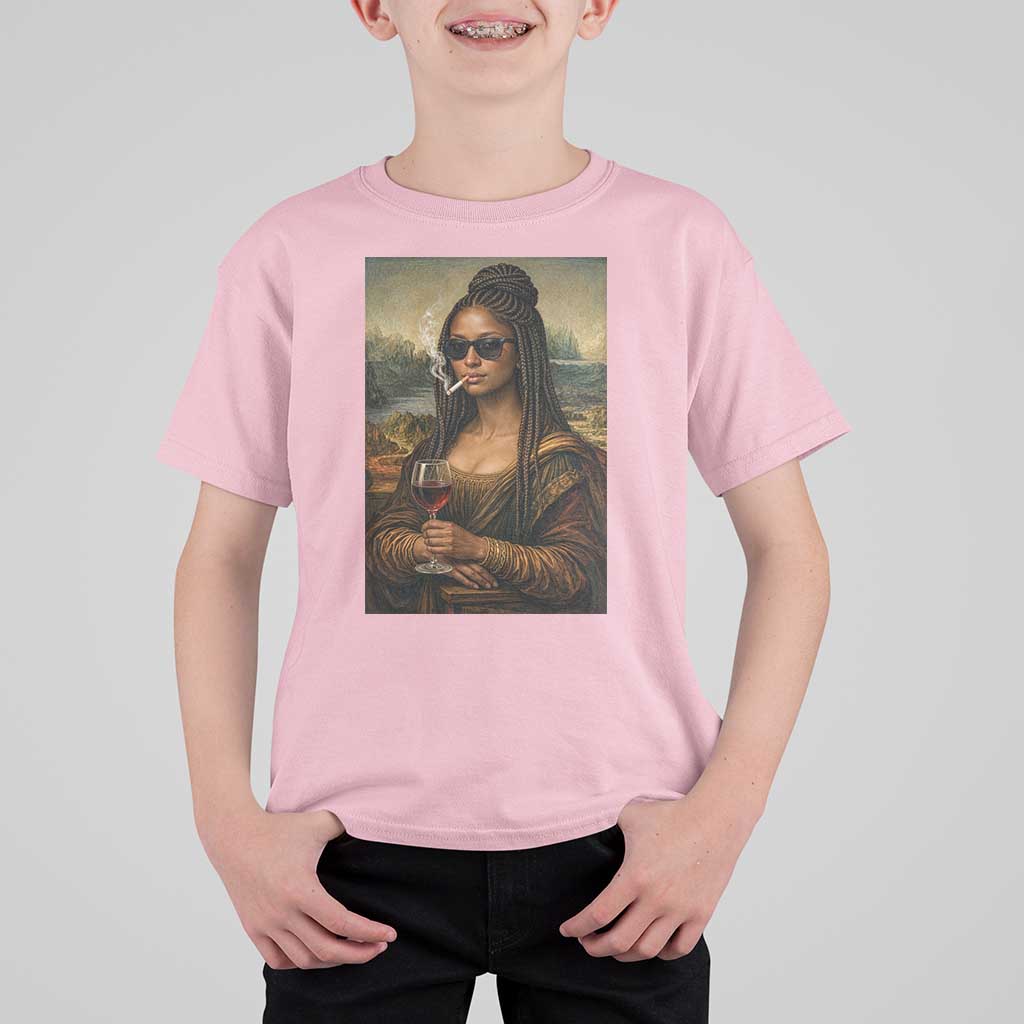 Black Mona Lisa African American T Shirt For Kid Black History Month - Wonder Print Shop
