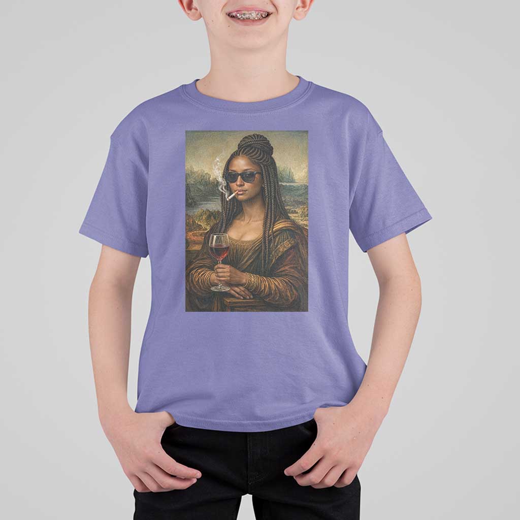 Black Mona Lisa African American T Shirt For Kid Black History Month - Wonder Print Shop