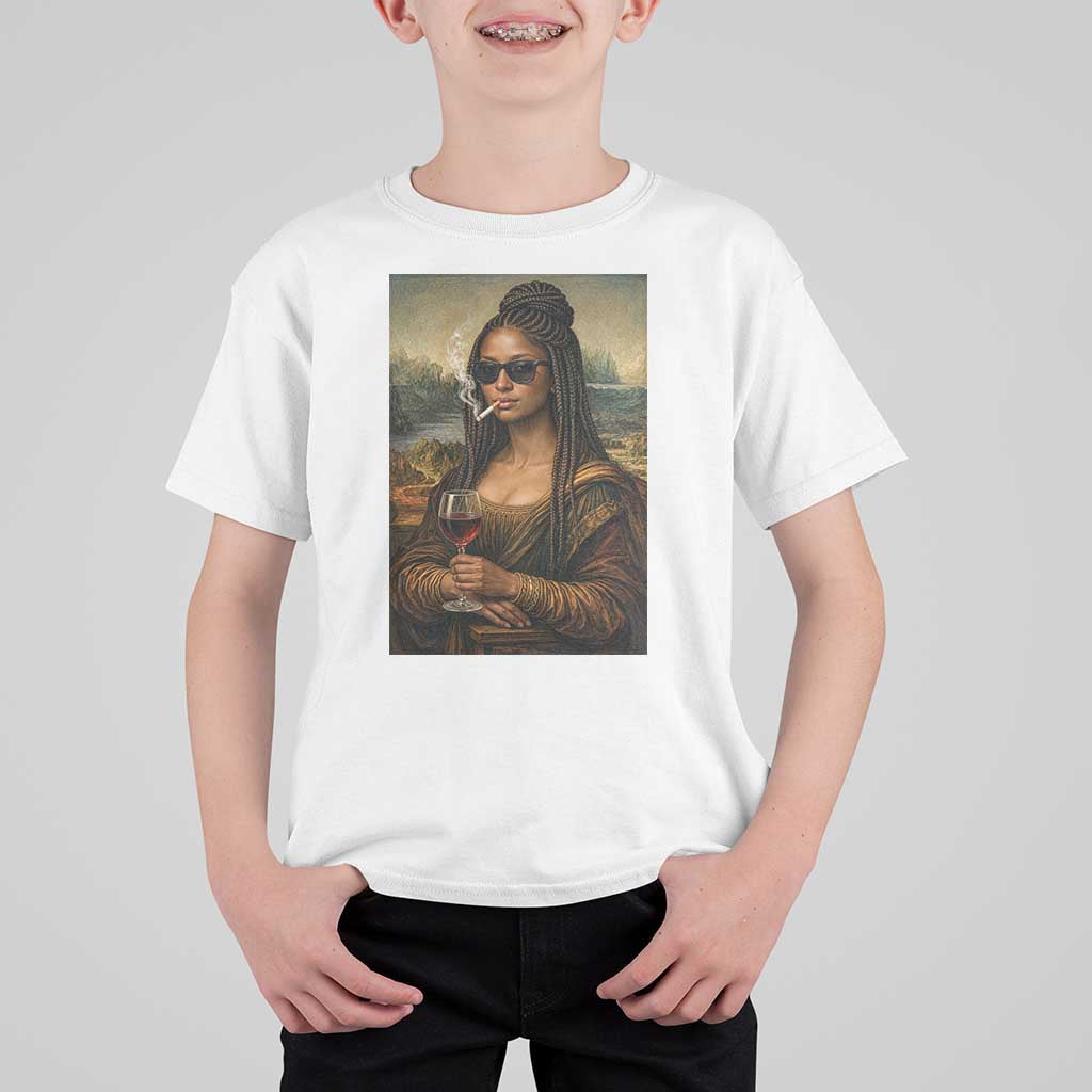 Black Mona Lisa African American T Shirt For Kid Black History Month - Wonder Print Shop